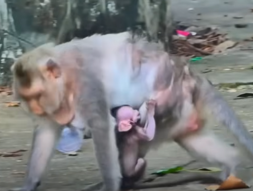 Tears in the Angkor dust — Watch Baby Monkey Bibo’s desperate chase for mother’s milk and the heartbreaking moment she turns away. A true emotional journey of survival and love in the wild.